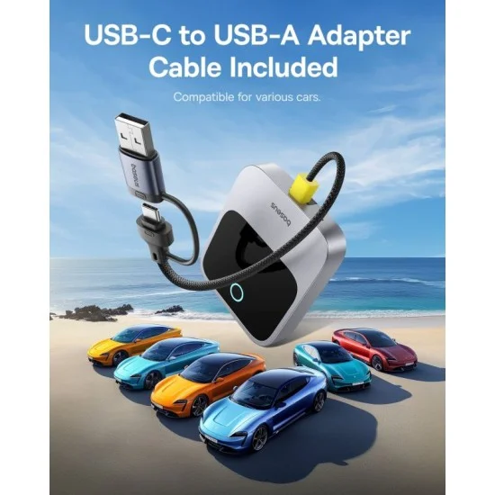 Baseus SafeJourney Wireless CarPlay Adapter &ndash; Space Grey